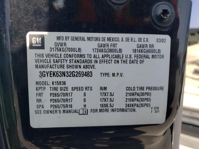Photo 10 from auction – 2002 CADILLAC ESCALADE E with VIN 3GYEK63N32G269483
