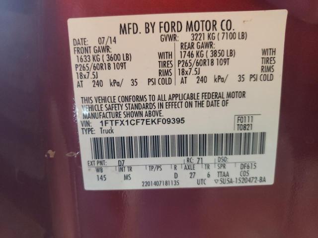 Photo 10 from auction – 2014 FORD F150 SUPER with VIN 1FTFX1CF7EKF09395