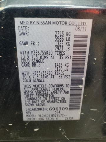 Photo 10 from auction – 2015 NISSAN PATHFINDER with VIN 5N1AR2MM3FC696309