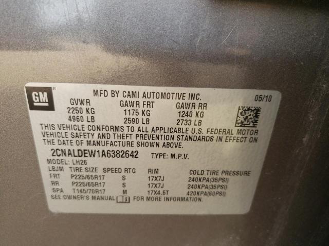 Photo 10 from auction – 2010 CHEVROLET EQUINOX LT with VIN 2CNALDEW1A6382642
