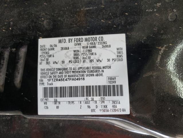 Photo 10 from auction – 2007 FORD RANGER SUP with VIN 1FTZR45E47PA04918