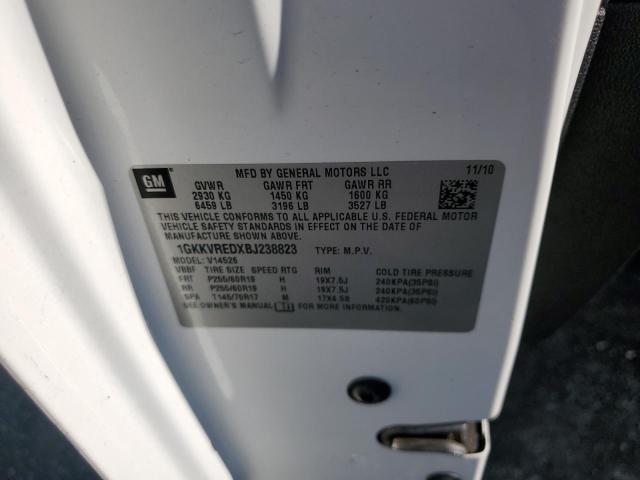 Photo 10 from auction – 2011 GMC ACADIA SLT with VIN 1GKKVREDXBJ238823