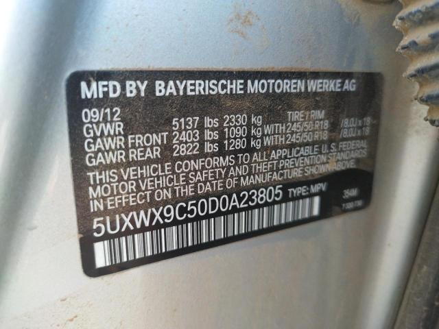 Photo 10 from auction – 2013 BMW X3 XDRIVE2 with VIN 5UXWX9C50D0A23805