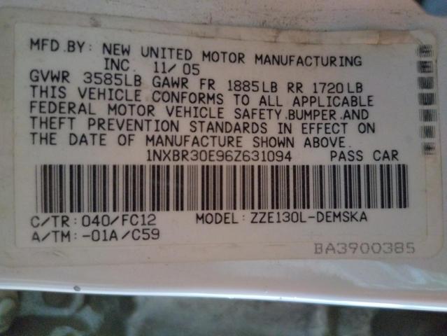 Photo 10 from auction – 2006 TOYOTA COROLLA with VIN 1NXBR30E96Z631094