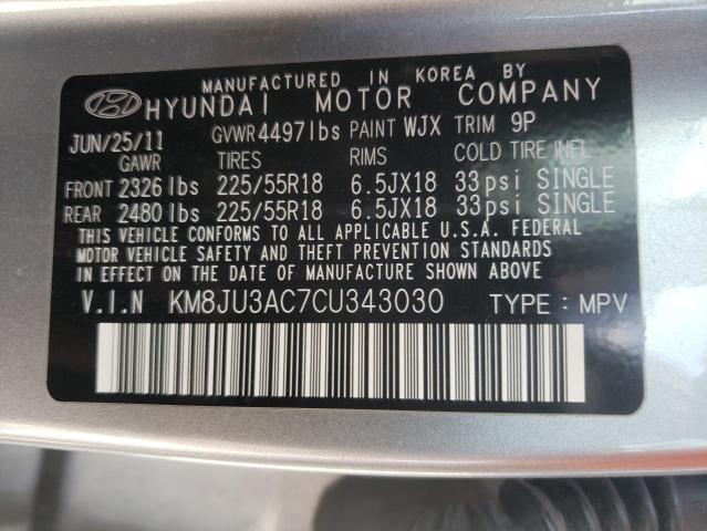Photo 10 from auction – 2012 HYUNDAI TUCSON GLS with VIN KM8JU3AC7CU343030
