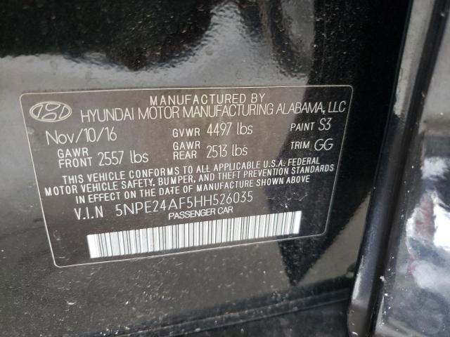 Photo 10 from auction – 2017 HYUNDAI SONATA SE with VIN 5NPE24AF5HH526035