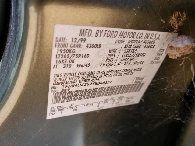 Photo 10 from auction – 2000 FORD EXCURSION with VIN 1FMNU43S2YEB86357