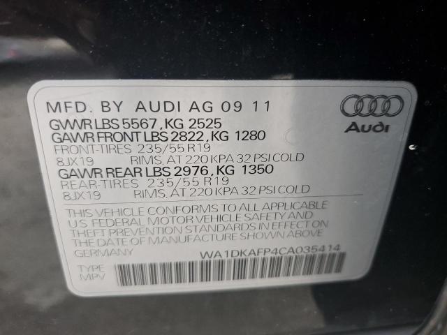 Photo 10 from auction – 2012 AUDI Q5 PREMIUM with VIN WA1DKAFP4CA035414