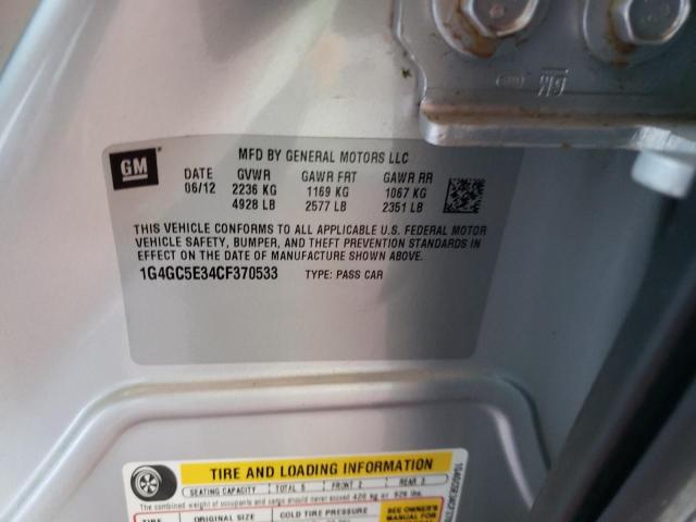 Photo 10 from auction – 2012 BUICK LACROSSE with VIN 1G4GC5E34CF370533