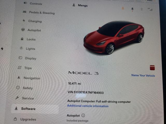 Photo 8 from auction – 2022 TESLA MODEL 3 with VIN 5YJ3E1EA7NF184903