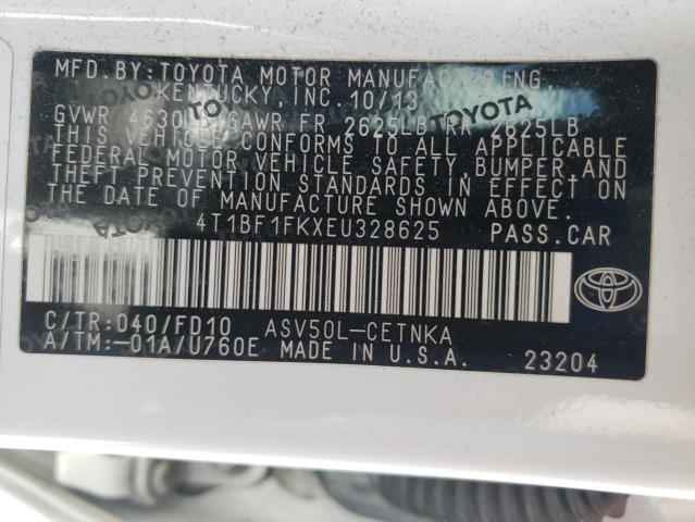 Photo 10 from auction – 2014 TOYOTA CAMRY L with VIN 4T1BF1FKXEU328625