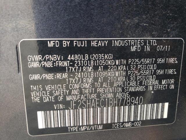 Photo 10 from auction – 2011 SUBARU FORESTER L with VIN JF2SHAEC1BH778940