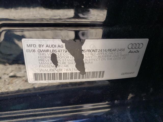 Photo 10 from auction – 2008 AUDI A4 2.0T QU with VIN WAUDF78E78A156497