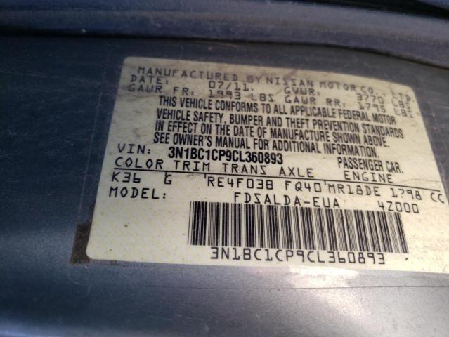 Photo 10 from auction – 2012 NISSAN VERSA S with VIN 3N1BC1CP9CL360893