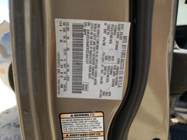 Photo 10 from auction – 2002 MERCURY MOUNTAINEE with VIN 4M2ZU86E92ZJ06727
