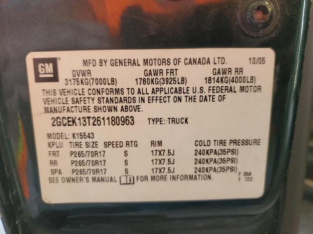 Photo 10 from auction – 2006 CHEVROLET SILVERADO with VIN 2GCEK13T261180963
