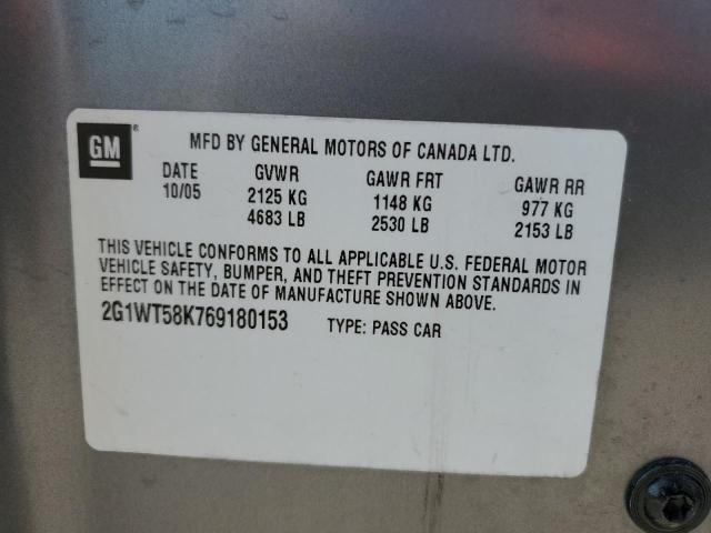 Photo 10 from auction – 2006 CHEVROLET IMPALA LT with VIN 2G1WT58K769180153