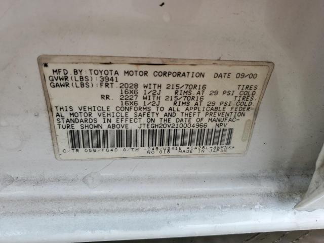 Photo 10 from auction – 2001 TOYOTA RAV4 with VIN JTEGH20V210004966