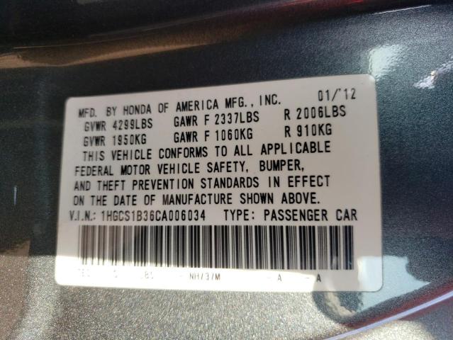 Photo 10 from auction – 2012 HONDA ACCORD LX with VIN 1HGCS1B36CA006034