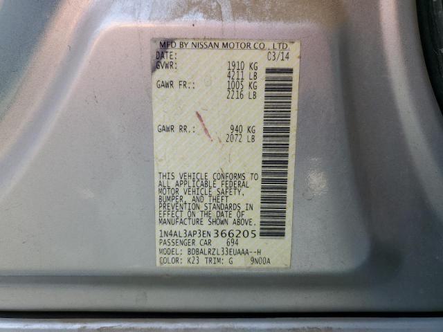Zdjęcie 10 z aukcji – 2014 NISSAN ALTIMA z VIN 1N4AL3AP3EN366205