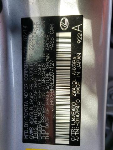 Photo 10 from auction – 2014 LEXUS CT 200 with VIN JTHKD5BH6E2207127
