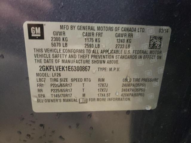 Photo 10 from auction – 2014 GMC TERRAIN SL with VIN 2GKFLVEK1E6300867