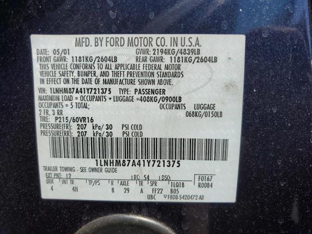 Photo 10 from auction – 2001 LINCOLN LS with VIN 1LNHM87A41Y721375