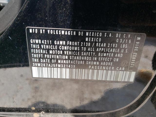 Photo 10 from auction – 2015 VOLKSWAGEN JETTA BASE with VIN 3VW2K7AJ5FM321439