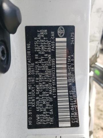 Photo 10 from auction – 2017 TOYOTA CAMRY LE with VIN 4T1BF1FK2HU332995