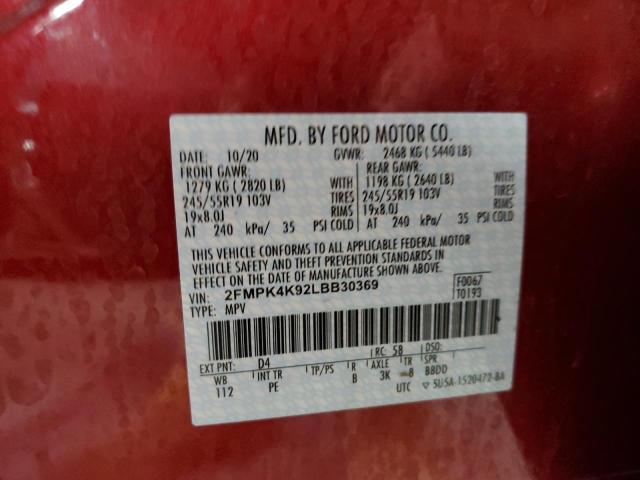 Photo 10 from auction – 2020 FORD EDGE TITAN with VIN 2FMPK4K92LBB30369