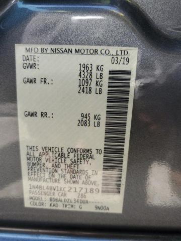 Photo 10 from auction – 2019 NISSAN ALTIMA S with VIN 1N4BL4BV1KC217189