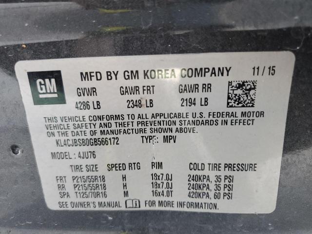 Photo 10 from auction – 2016 BUICK ENCORE CON with VIN KL4CJBSB0GB566172