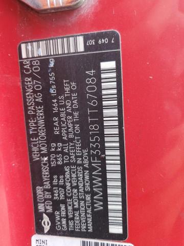 Photo 10 from auction – 2008 MINI COOPER with VIN WMWMF33518TT67084