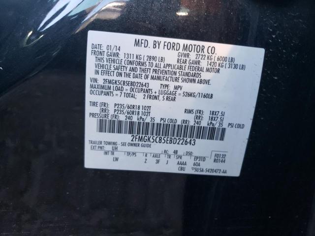 Photo 10 from auction – 2014 FORD FLEX SEL with VIN 2FMGK5C85EBD22643