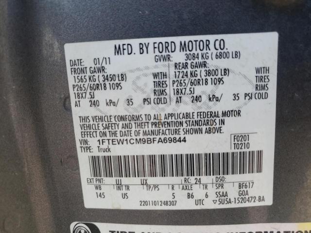 Foto 10 de la subasta – 2011 FORD F150 SUPER con VIN 1FTEW1CM9BFA69844