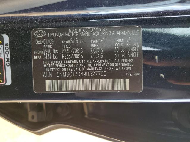 Photo 10 from auction – 2009 HYUNDAI SANTA FE G with VIN 5NMSG13D89H327705