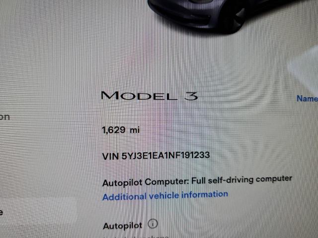 Photo 8 from auction – 2022 TESLA MODEL 3 with VIN 5YJ3E1EA1NF191233