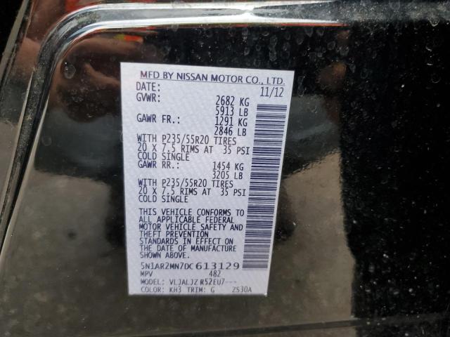 Photo 10 from auction – 2013 NISSAN PATHFINDER with VIN 5N1AR2MN7DC613129