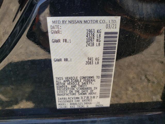 Photo 10 from auction – 2021 NISSAN ALTIMA SR with VIN 1N4BL4CV1MN378387