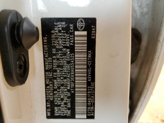 Photo 10 from auction – 2010 TOYOTA CAMRY BASE with VIN 4T1BF3EK8AU554525