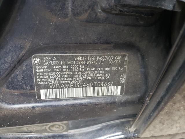 Photo 10 from auction – 2006 BMW 325 I with VIN WBAVB13546PT04832