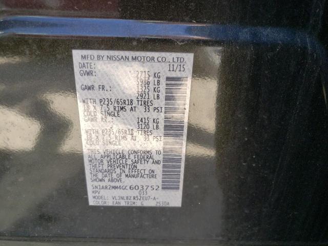 Photo 10 from auction – 2016 NISSAN PATHFINDER with VIN 5N1AR2MM4GC603752