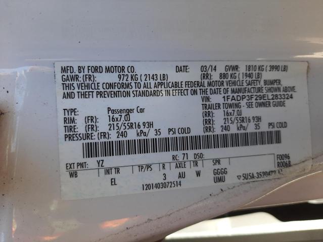 Photo 10 from auction – 2014 FORD FOCUS SE with VIN 1FADP3F29EL283324