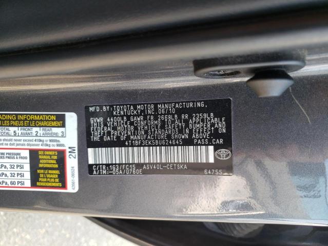 Photo 10 from auction – 2011 TOYOTA CAMRY BASE with VIN 4T1BF3EK5BU624645