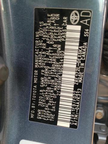 Photo 10 from auction – 2016 TOYOTA COROLLA L with VIN 2T1BURHE1GC514103