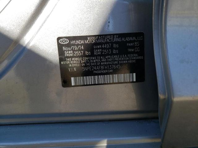 Photo 10 from auction – 2015 HYUNDAI SONATA SE with VIN 5NPE24AF8FH137645