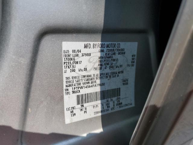 Photo 10 from auction – 2004 FORD F150 SUPER with VIN 1FTPW14564FA19650