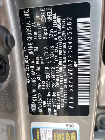 Photo 10 from auction – 2013 KIA SORENTO SX with VIN 5XYKWDA22DG405582
