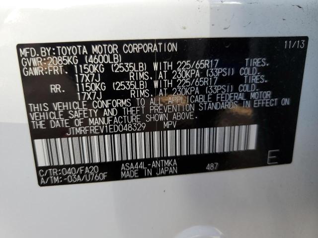 Photo 10 from auction – 2014 TOYOTA RAV4 XLE with VIN JTMRFREV1ED048329