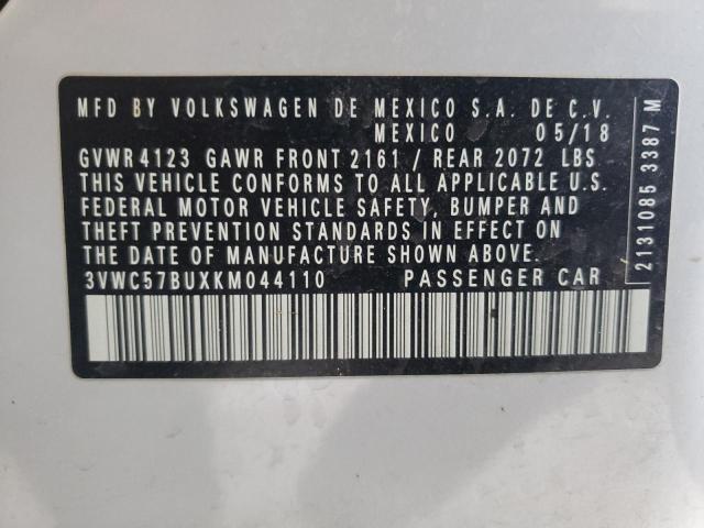 Photo 10 from auction – 2019 VOLKSWAGEN JETTA S with VIN 3VWC57BUXKM044110